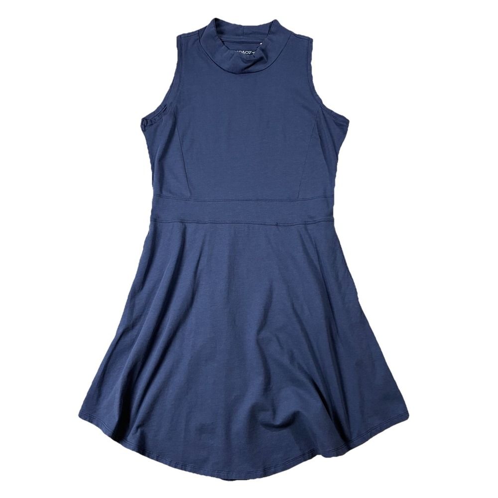 Toad & Co Summer Dance Sleeveless Dress Organic Cotton Blue Women's M Granola - Picture 1 of 12